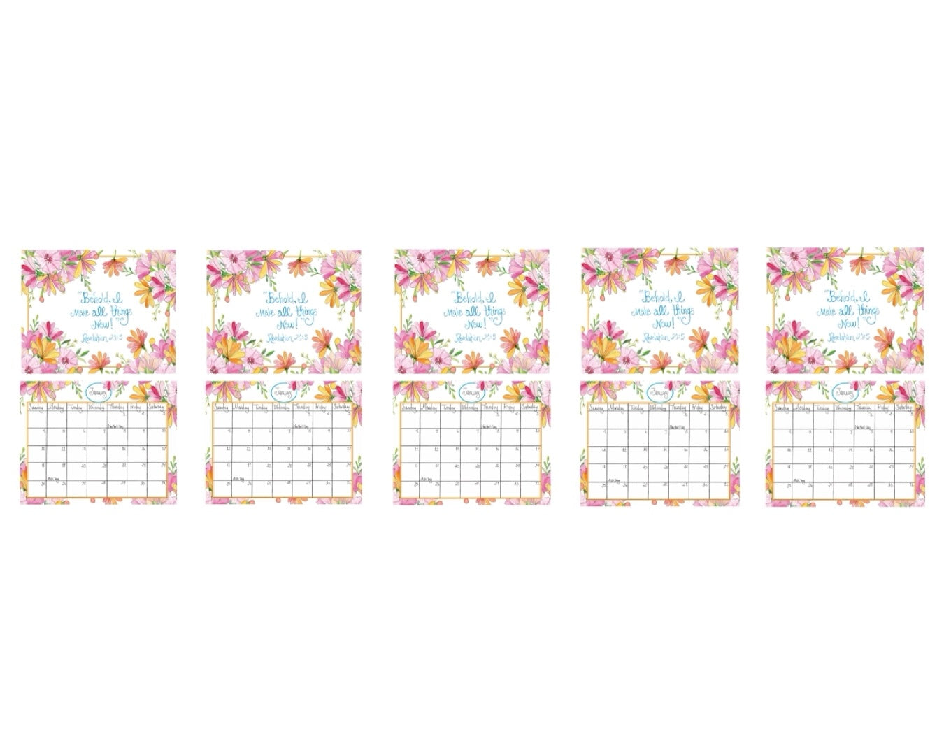 5-Pack • 2026 Inspirational Calendar Bundle