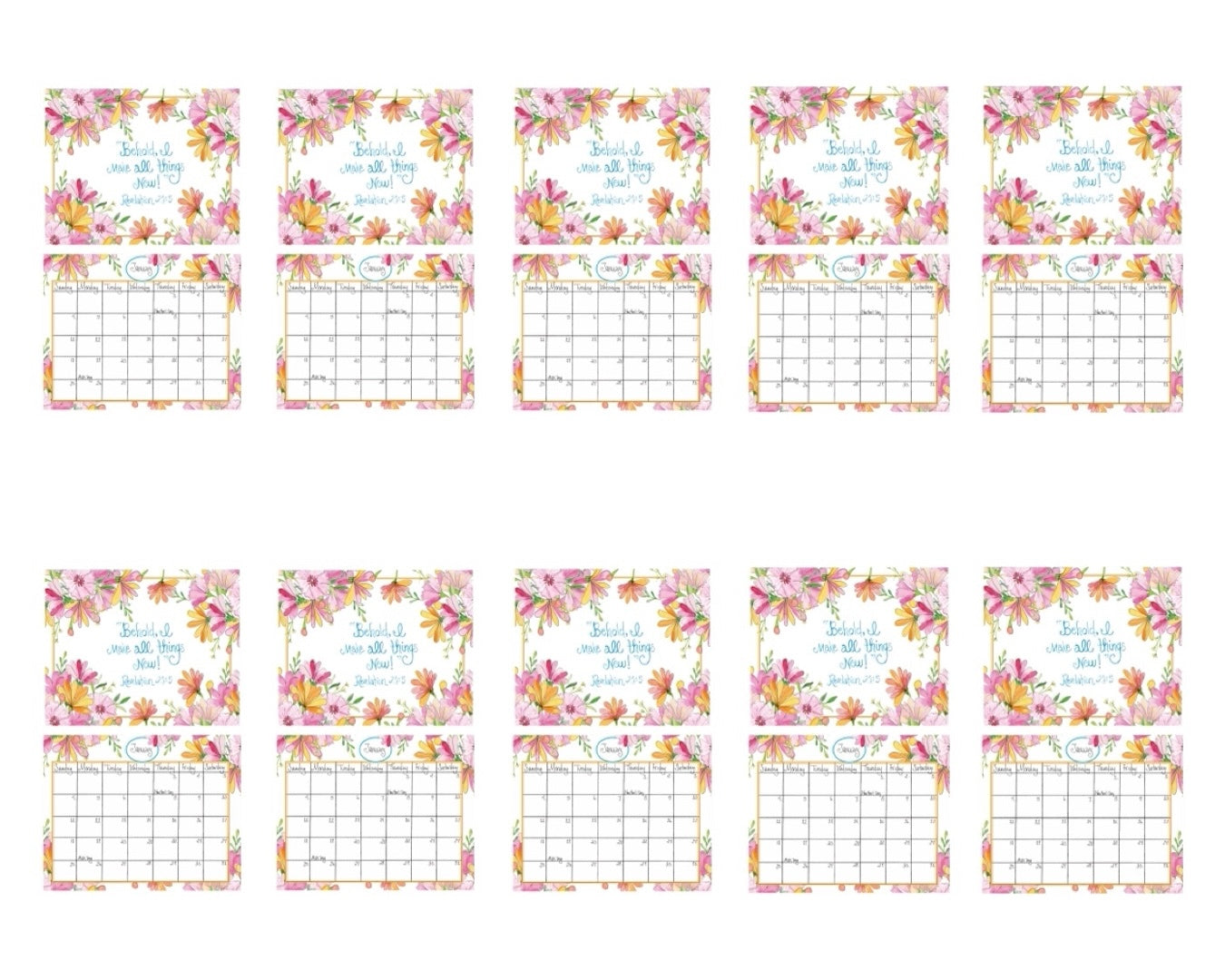 10-Pack • 2026 Inspirational Calendar Bundle
