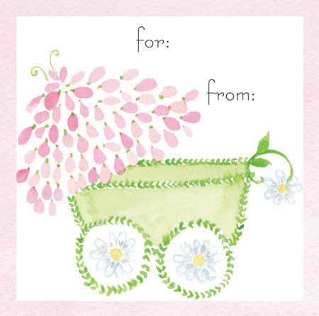 Pink Baby Carriage Gift Tags