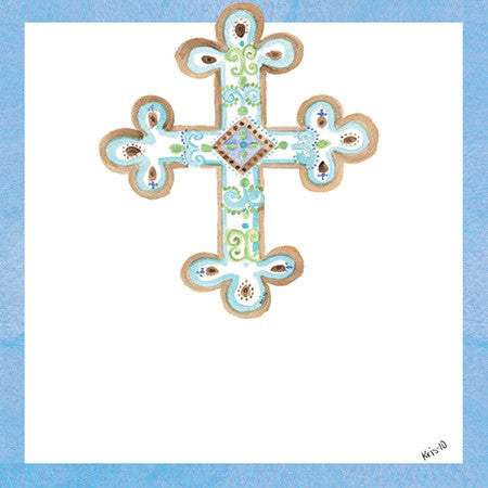 Teal Blue Cross Gift Tags
