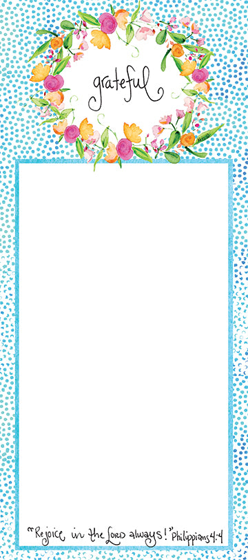 Blue Dots Grateful Notepad