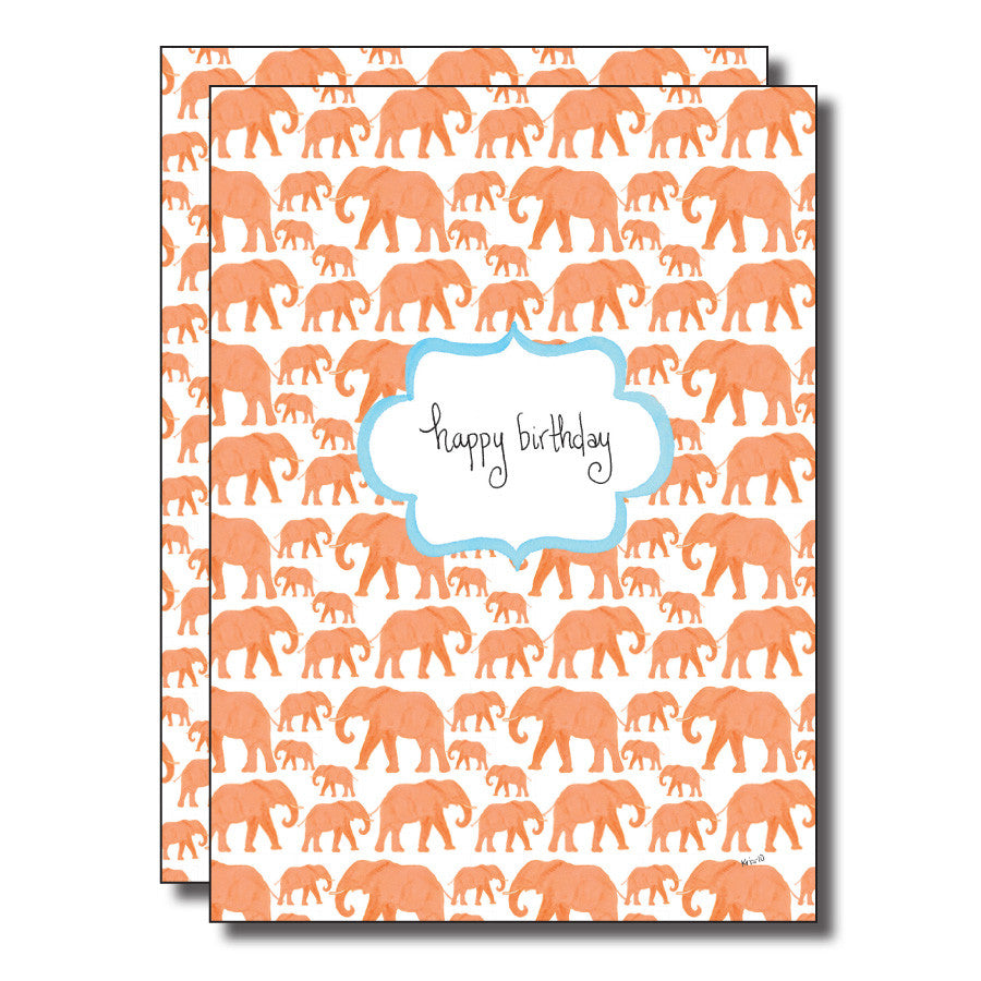 Orange Elephant Birthday