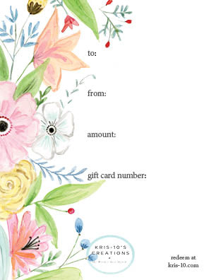 E-GIFT CARD (bonus: pretty printable!)