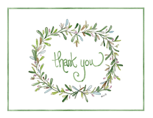 Pastel Thank You Wreath Boxed Notes