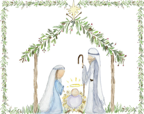 Peaceful Nativity Premium Art Print