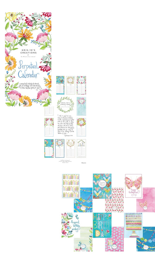 New Birthday Greeting Card Set & Perpetual Calendar