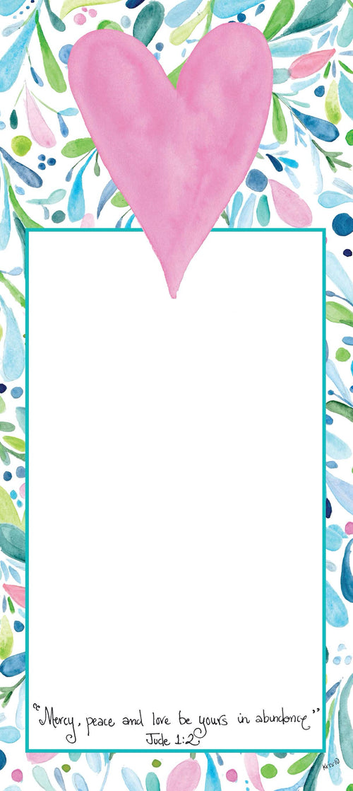 Whimsical Pink Heart Notepad