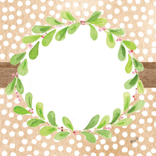 Brown Dot Wreath Gift Tags