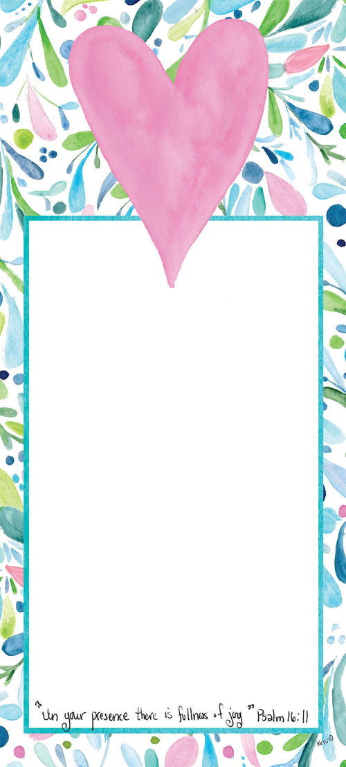 Whimsical Pink Heart Notepad