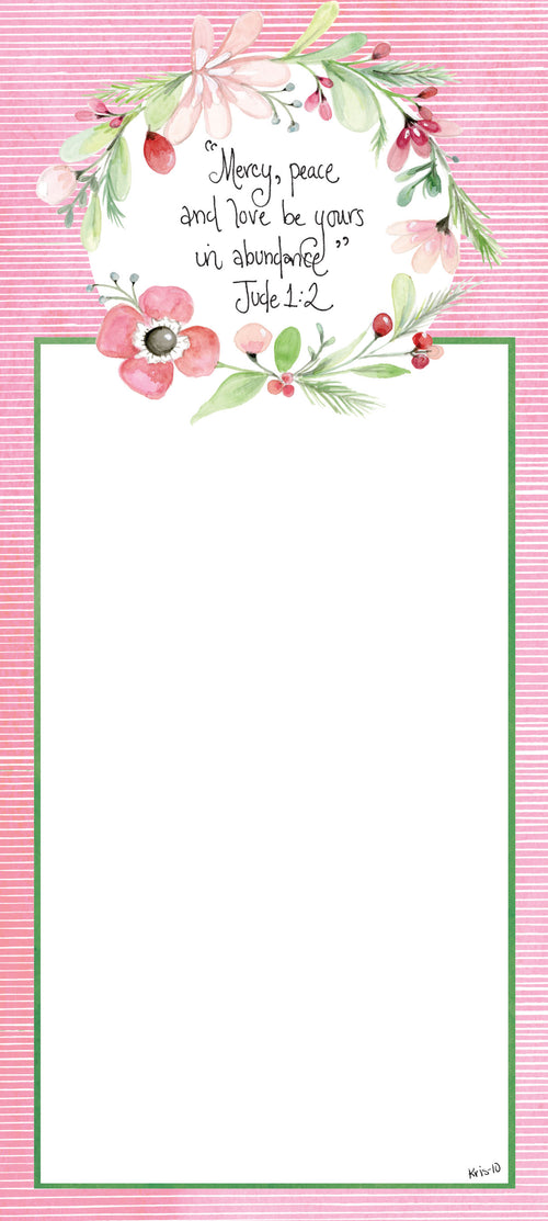 Pink - Mercy, Peace & Love Notepad